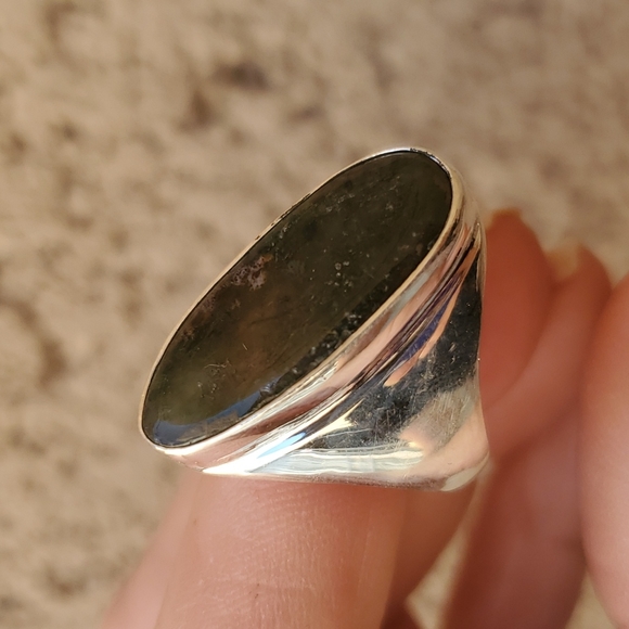 New Men's Indian Moss Agate 925 Silver Ring. - Picture 8 of 13